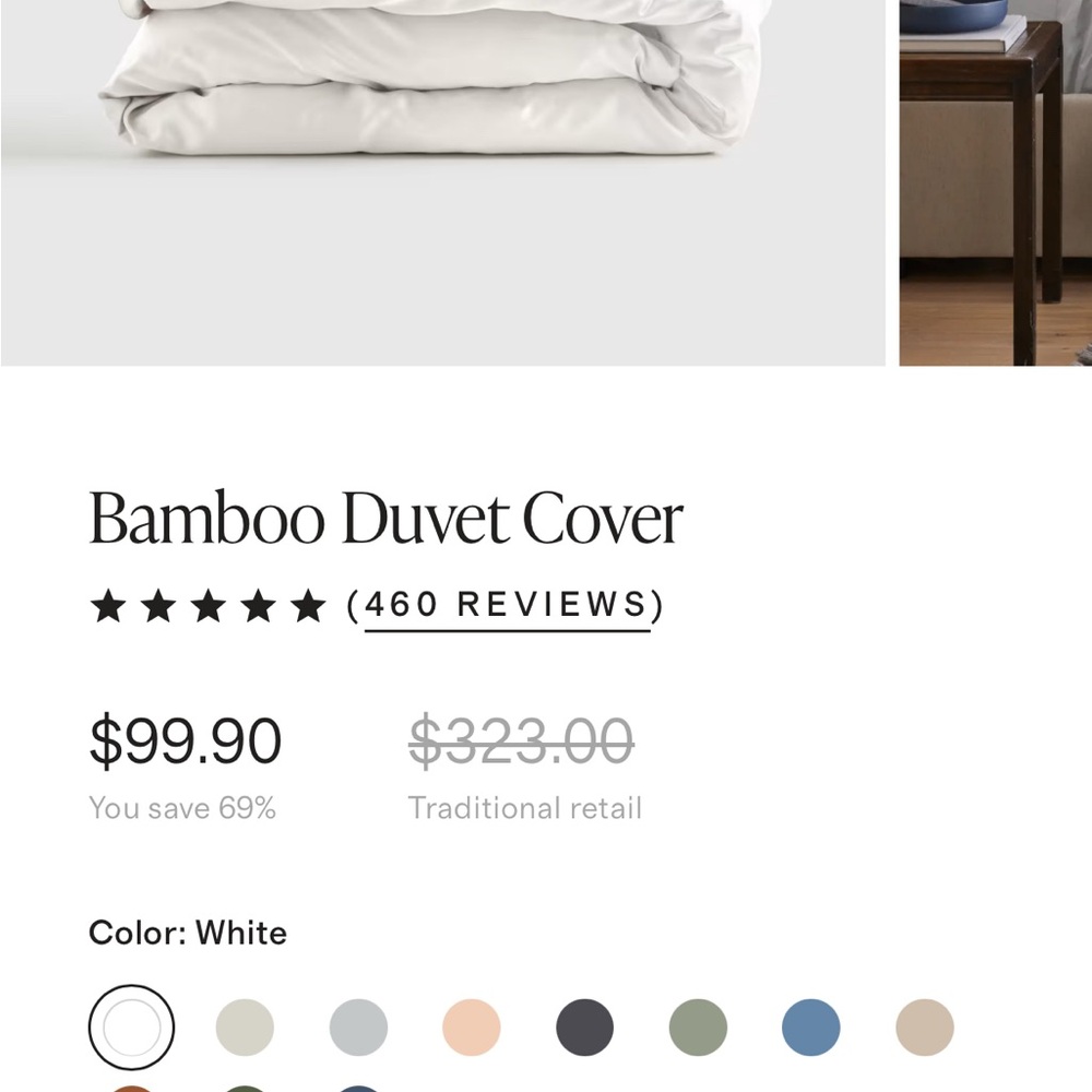 Bamboo White Duvet Cover
